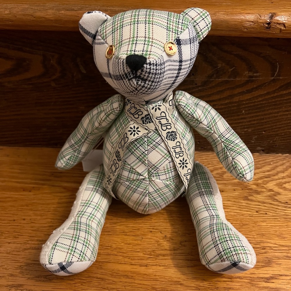 Tory Burch GWP Teddy Bear Plaid Weighted Plush